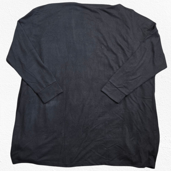 Sanctuary Black Black Open Front Knit Patch Pockets Cardigan Sweater Size 2X - Picture 3 of 8